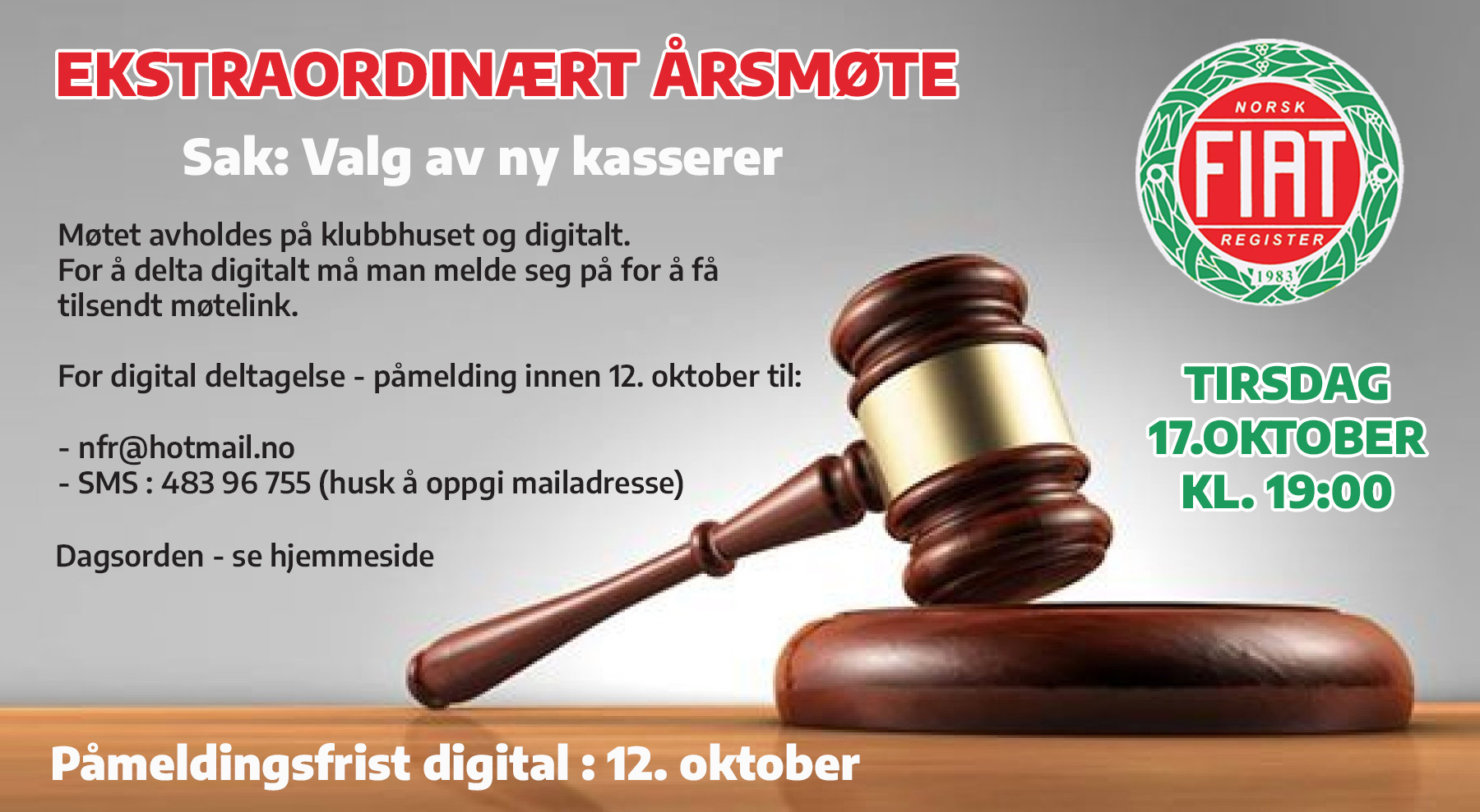 Innkalling til ekstraordinært årsmøte 2023